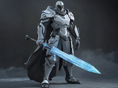 Armored Paladin of the Future 3d 3d modelling 56j9tq8 blender cgi character design combat futuristic sci fi sword