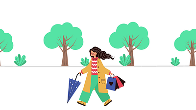 Girl Walking on the Road Animation adobe adobe illustrator after effect animation character flat illustration motion graphics vector vector illustration walk walk animation woman animation