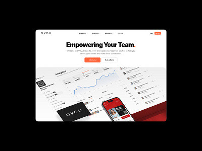 Website design for OVOU Teams. Webdesign. Empowering branding business card card for teams corporate profile customize card customizer digital business card ecommerce empowering for teams minimalism new connection professional relationship profile card ui uidesign vcard vip card web design website design