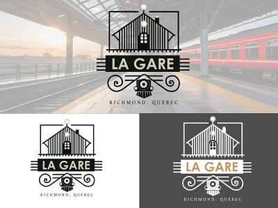 LA GARE LOGO - A reputed hotel in a Rail Station 2023 banner branding design graphic design hotel hotel in a rail station hotel logo illustration la gare logo logo quebece rail rail logo rail station logo richmond