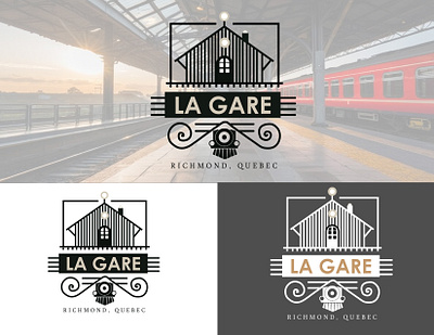 LA GARE LOGO - A reputed hotel in a Rail Station 2023 banner branding design graphic design hotel hotel in a rail station hotel logo illustration la gare logo logo quebece rail rail logo rail station logo richmond