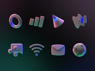 Outlier: 3D Icons Vol. 2 3d blender 3d icon brand branding c4d design graphic graphic design icon icon design icon pack icon set iconography icons iconset interface icon modern neon outlier ui