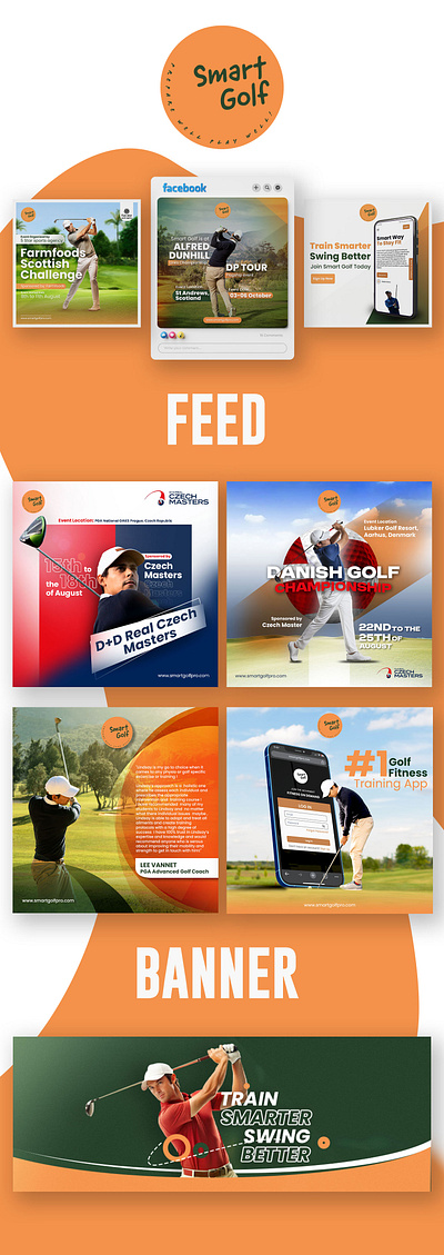 Smart Golf - Social Media Management banding branding design social media handles social media post website website banners