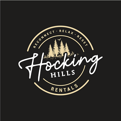 Hocking Hills rentals logo branding graphic design logo