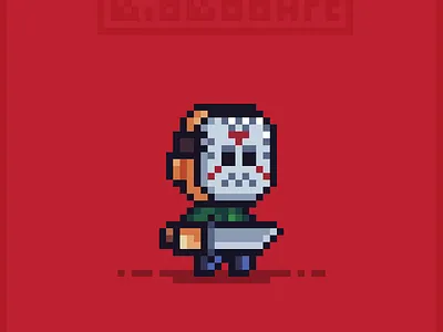 Jason friday the 13th Pixel Art By BibBob 8 bit 8bit bibbob halloween horror jason pixel pixel art