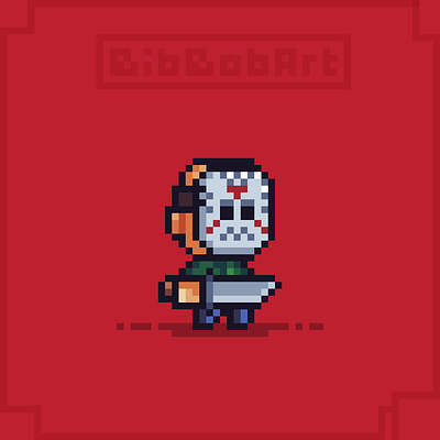 Jason friday the 13th Pixel Art By BibBob 8 bit 8bit bibbob halloween horror jason pixel pixel art