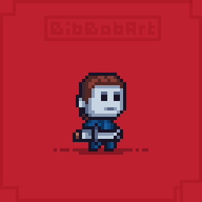 Michael Myers Pixel Art By BibBob 8bit bibbob creepy halloween horror movie pixbob pixel