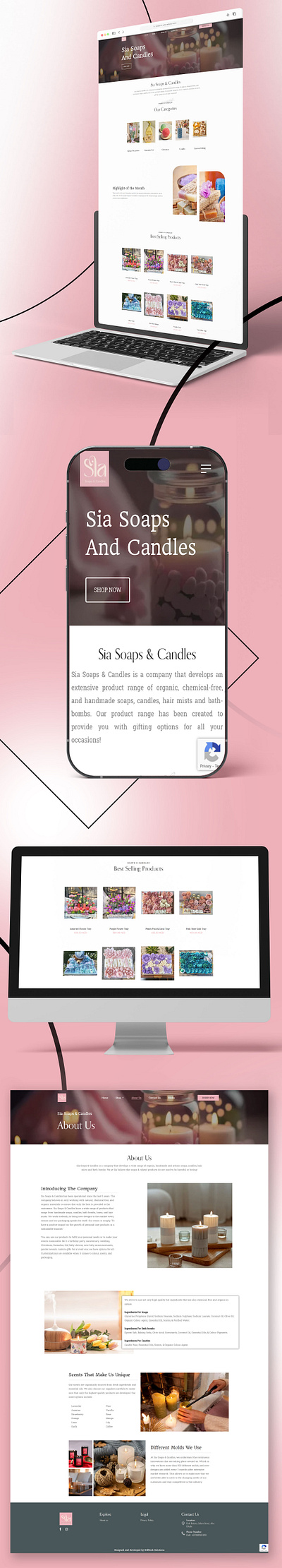 Sia Soaps And Candles - Website Design website website banners website design