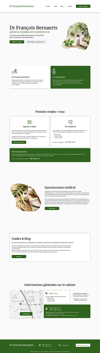 Maquette | Dr Homéopathe design homeopathie medecin site ui ux web