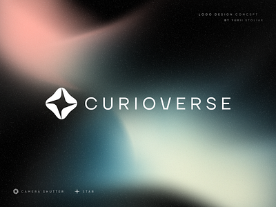 Curioverse logo concept – AI-Powered Space Exploration ai aidriven amera branding cosmic exploration icon identity logo logotype mark minimal saas shutter software space star startup symbol techbrand