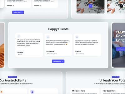 UnifiedUI — Testimonial Sections client feedback design digital business feedback landing page testimonial ui ui design uiux unified ui unifiedui user interface ux website