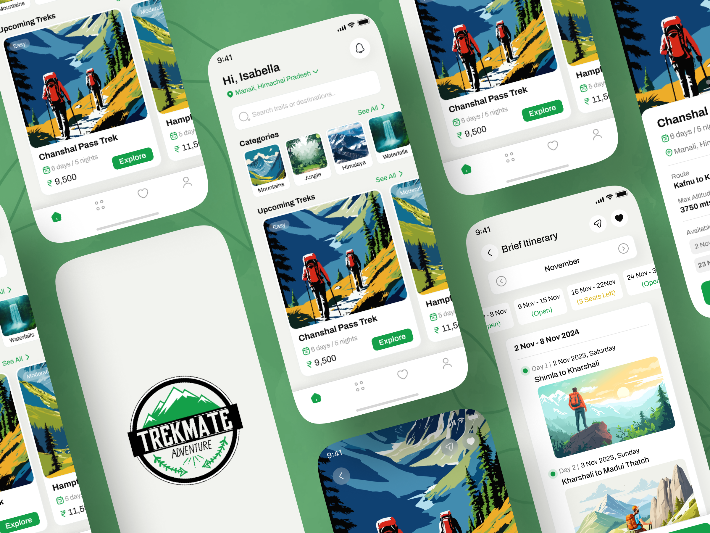 TrekMate - Hiking and Trekking App Design adventure case study design design mobileappdesign travel app design travelapp trekking trekking app trekking mobile app trekmate ui ui design
