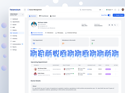 Managex CRM – Queue Management appointmentsystem clinicmanagement designsystem doctoroverview healthcareapp healthcaredesign healthcaresolutions healthcareui medicalappdesign medicaldashboard patientexperience patientflow queuemanagement rapiddesign ui ui design uicomponents userexperience ux ux design