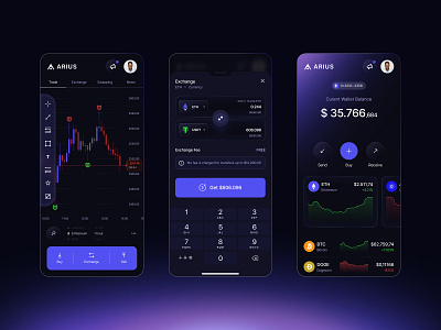 Crypto trading - Mobile app crypto crypto app crypto payments crypto ui crypto wallet cryptocurrency exchange crypto mobile design trading trading app