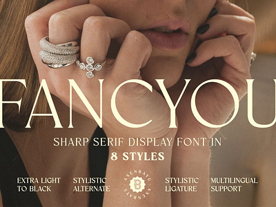 Fancyou - Sharp Serif Display Font alternate beautiful branding design display elegant family fashion feminine font ligature logo luxury minimalist modern serif sharp stylish unique vintage