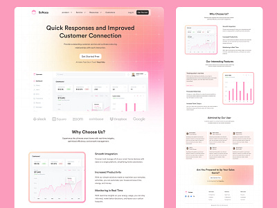 SaaS Landing Page Design for Platforms for Customer Engagement ui
