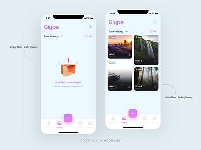 Giype App Design - Mood Tracker App app app design app designer app ui app ui ux bottom bar empty state freelancer gallery illustration inspiration minimal mobile app design mood tracker navbar ui uidesign uitrend uiux