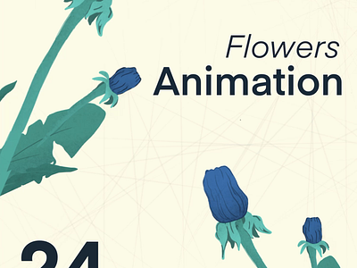 Blue flowers 2d animation animation design framebyframe freelancer gif loopanimation motion design motion graphics opentowork