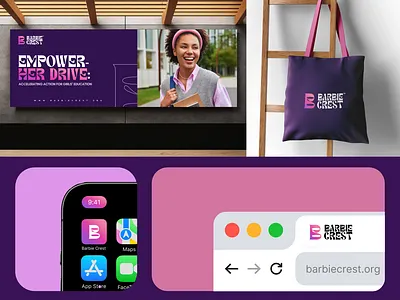 Brand Visuals for Barbie Crest branding design graphic design illustration logo typography vector