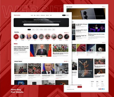 News Blog Website UI design ai blogui branding dark mode ui design graphic design interaction design patterns motion graphics newsjunction newswebsite responsivedesign trendingnews ui uiux uiux design trends 2024 user centered design vector