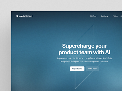 Productboard Redesign - Hero Section blue branding clean concept concept design design hero section hero section design landing page logo minimal minimalist redesign redesign concept typography ui ux web design website website design