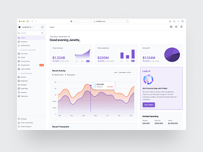 Pay Vault Dashboard - Home ai dashboard finance homepage investment ui uiux ux