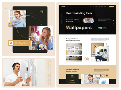 Wallpapers and Painting Services branding business clean ui hero illustration landing page latest design logo minimal design modern design new design new style painting trending typography unique ux vector wallpaper website