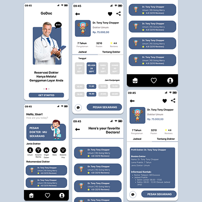 GoDoc (Doctor Reservation App) - UI Project Exploration android app doctor mobile modern simple ui ux