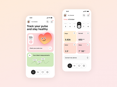 Pulse tracker app design health ios mobile app ui ux