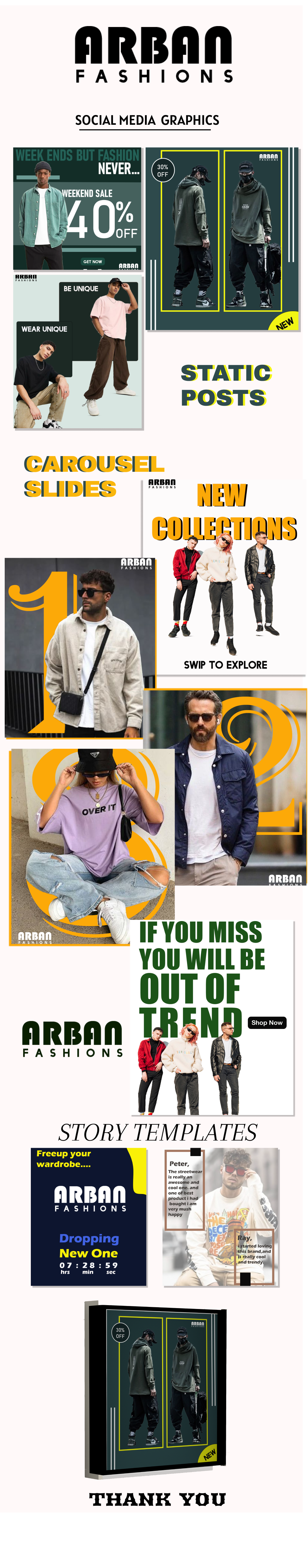 social media handling ( Arban fashions) animation branding campaign post creative design design gr graphic design logo poster poster design social media post static post story templates ui