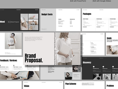 Brand Proposal PowerPoint & Google Slides Template. brand proposal creative presentation google slides minimal minimalist proposal powerpoint ppt pptx presentation slides