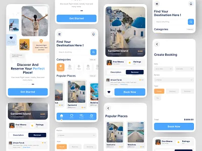 Exploreva - Book your perfect trip. ai animation design appdesign best travel app budget travel design system exploreva knehad21 light mode popular responsivedesign saas travel travel app travel booking travel guides traveldesign trip planner ui userinterface
