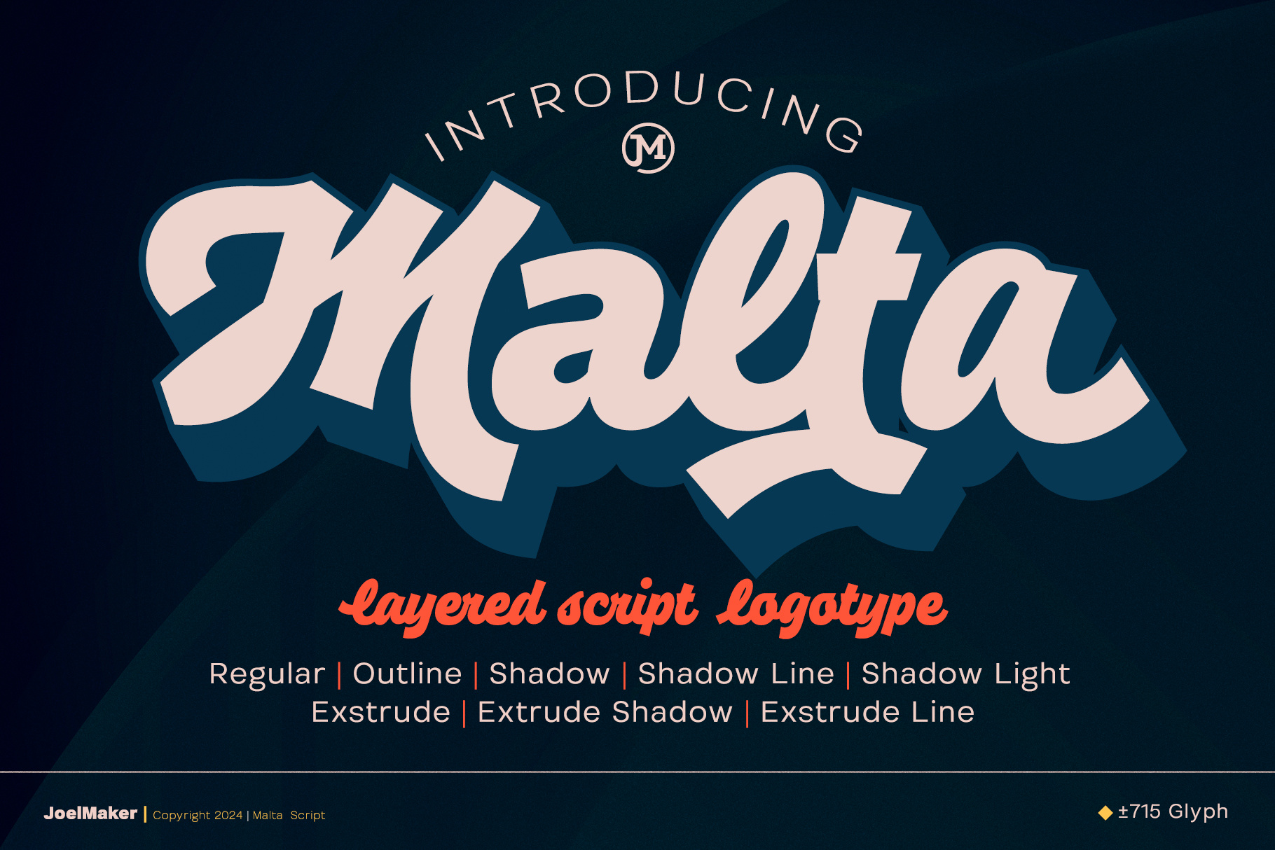 JM Malta Script Layered Font animation branding display font f fonts graphic design illustration lettering logo modern modern font typeface
