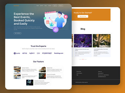 Event booking landing page design graphic design landing page ui user interface ux web design website design