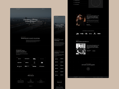 Marketing agency landing page black business clean corporate dark design gold landing page luxury marketing ageny modern ona pager premium simple ui web design