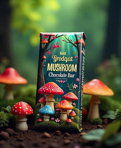 Mushroom Chocolate Bar branding