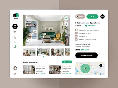 Real Estate Dashboard | Web app design app app design appartment application brand branding dashboard desktop figma mobile app design product design profile real estate rent renting service room roommate ui ux web app