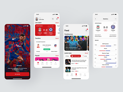 MatchUp | Football App app app design design football logo news sport statistics ui uiux ux