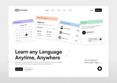 Language Learning Platform ai tutor edutech figma language learning learning platform online class online tutor ui design ui ux design web design