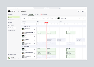 Hot Desk Booking - Workspace Platform admin b2b booking calendar component dashboard design designsystem desk member portal saas ui ux web