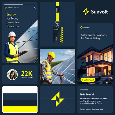 Sunvolt – Solar Power Logo Branding | Allyana Studio brandidentity brandingexpert brandingidentity greenenergy logodesign solarlogo solarpowerlogo visualidentity