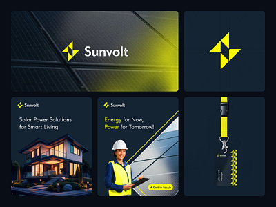 Sunvolt – Solar Power Logo Branding | Allyana Studio brandidentity brandingexpert brandingidentity greenenergy logodesign solarlogo solarpowerlogo visualidentity