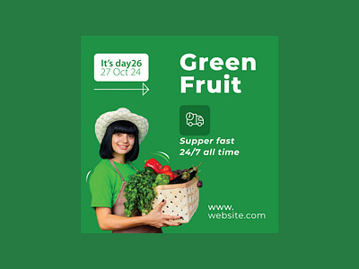 Day 26 of 95 Day Design Challenge ads branding challenge design facebook fruits banner graphic design green illustration instagram logo minimal modesign20 social media post squre templates vector