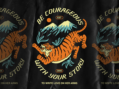 Tiger apparel design design graphic design handlettering illustration lettering mountain tiger type type design