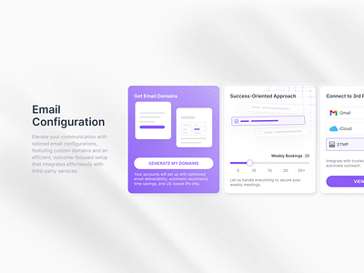 Email Configuration UI branding components domains figma landing page minimal modern ui web design website