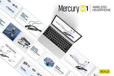 YOLO Mercury H1 Wireless Headphone banner banner design creative design design graphic design landing page ui website banner