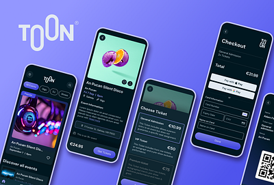 Toon - Music Ticketing Platform Design branding design logo mobile design music ui ux web design