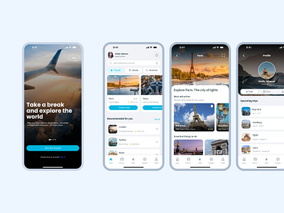 TraveEase - Travel App UI UX Design adobe xd app design dribble shot figma graphic design mobile app design mockup shots travel app travel app design travel app ui ui uiux uiux design ux web design