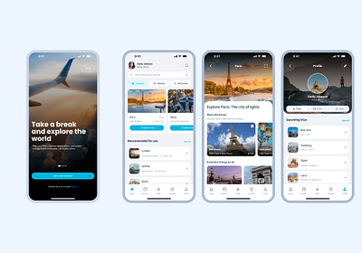 TraveEase - Travel App UI UX Design adobe xd app design dribble shot figma graphic design mobile app design mockup shots travel app travel app design travel app ui ui uiux uiux design ux web design