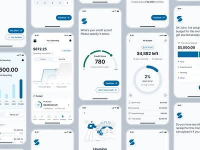 swiftbank: AI Digital Banking & Payment App - Spending Budget UI ai banking app banking app banking assistant banking ui kit blue budget tracker app budgeting app clean dark blue digital banking app digital banking ui finance app finance ui kit minimal mobile banking app modern payment app payment ui soft spending tracker